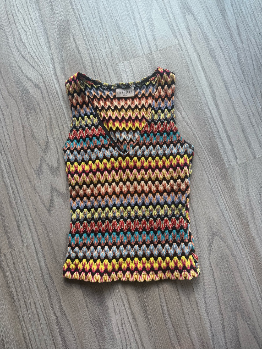 Vintage Forever 21 Multicolor Geometric top